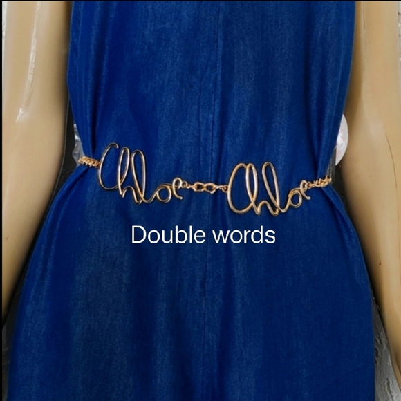 Golden Word Chain Belt - Picture 4 of 10